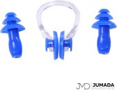 Jumada's Zwemoordoppen met Neusklem - Oordoppen - Unisex - One Size - Blauw