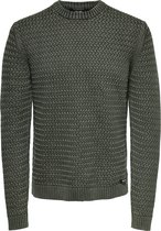ONLY & SONS ONSWING LIFE STRUCTURE WASH CREW KNIT Heren Trui - Maat S