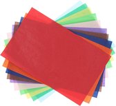Gekleurd transparant / vloei papier / doorzichtig papier set van 10 stuks (gekleurd knutselpapier)