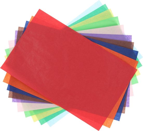 Ontbering graan cache Gekleurd transparant / vloei papier / doorzichtig kleuren papier set van 10  stuks... | bol.com