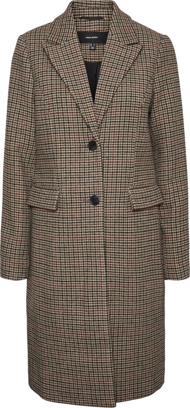 VERO MODA VMBLAST CHECK LONG WOOL JACKET GA Veste Femme - Taille L