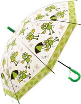 Kinderparaplu met kikker print 96 cm paraplu - Disney Kinderparaplu 96 cm automatische paraplu met Transparant en Fluitje inbegrepen