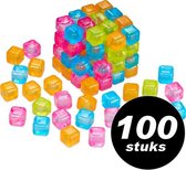 PFX - Herbruikbare ijsblokjes / ijsklontjes gekleurd - Voordeelverpakking 100 stuks