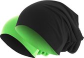 Beanie muts reversible MasterDis zwart neon groen