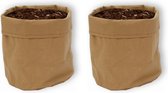 Set van 2 WLPlants Trendy plantenzakken Kraft pot Easy Ø19 - Naturel - Hoogte ongeveer 21 cm - Hippe bloempotten van karton - Van binnen gesealed - Geschikt als plantenpot - Binnen te gebruik