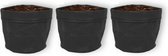 Set van 3 Trendy plantenzakken Kraft pot Easy Ø12 - Zwart - Hoogte 12cm - Hippe bloempotten van karton - Van binnen gesealed - Geschikt als plantenpot - Binnen te gebruiken