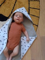 Wikkeldoek - wikkeldeken - babydeken - grijs met veren