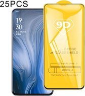 Voor OPPO Reno4 4G 25 PCS 9D Volledige lijm Volledig scherm Gehard glasfilm: