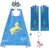 Carnavalskleding - Kostuum Kind - Eenhoorn - Unicorn Speelgoed - Verkleedpak - Blauw - Cape - Masker - Unicorn Hanger - Verkleedkleding Meisje