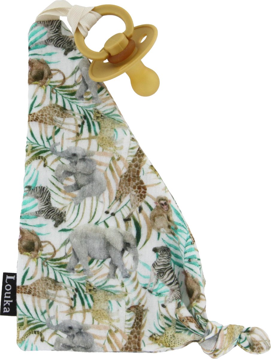 Goedkoopste Louka speendoekje driehoek dieren - hydrofiel katoen - speenknuffel - excl. Bibs speen