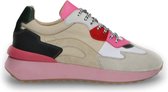Sacha - Dames - Beige multicolor suède sneakers - Maat 37