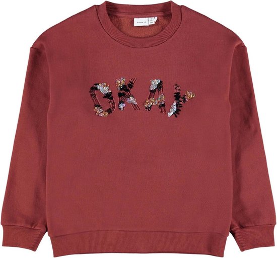 Name it sweater meisjes - roest - NKFocali - maat 122/128