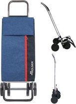 Rolser Boodschappentrolley 4 Wielen - Kangaroo Tweed Dos+2 - Blauw