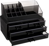 Segenn's make-up organizer - cosmetica opbergdoos - Met 4 laden - Zwart