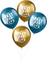 Folat - Ballonnen Shimmer Best Dad Ever Meerkleurig 33 cm - 4 stuks