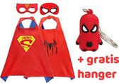 3-Pack |Spiderman verkleedpak|Cape + Masker|Superman Verkleedpak|Verkleedkleding Jongens Meisjes | Blauw | Rood