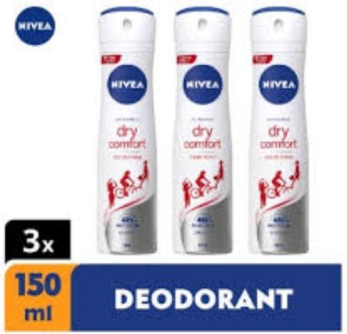 Nivea Deodorant Spray Dry Comfort Plus 48H - Voordeelverpakking 3 x 150 ML - NIVEA