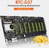 BTC-D37 Moederbord met 4GB RAM 1600mhz - 8 slots - Riserless - Cryptomining - onboard CPU - BTC Mining - Etherium - 8GPU - Cryptocurrency - Dogecoin - Ravencoin