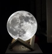 Nixnix - Maan Lamp – 24 cm extra groot - Lamp Kinderkamer - Moon Light - Milieuzuining +AA - 6 uur powerbatterij - 16 kleuren incl. dimfunctie – Nachtlampje kind - LED Nachtlamp