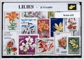 Lelies – Luxe postzegel pakket (A6 formaat) : collectie van verschillende 25 postzegels van lelies – kan als ansichtkaart in een A6 envelop - authentiek cadeau - kado - geschenk -