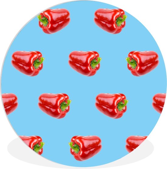 WallCircle - Peinture - Motifs Paprika - Multicolore - 60 X 60 Cm