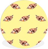 WallCircle - Wall Circle - Wall Circle Indoor - Coquillages - Motifs - Jaune - 90x90 cm - Décoration murale - Peintures Ronds