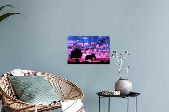 Stickers Stickers muraux - Éléphant - Vogel - Arbre - 30x20 cm - Feuille adhésive