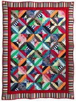 Kleurrijke Patchwork deken, lapjes deken, kinder sprei, strip Quilt, sprei 200 x 150