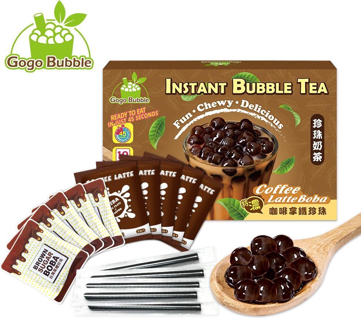Bubble Tea Starters Kit met Boba Koffie smaak Bubble Thee drinken in 45 seconden