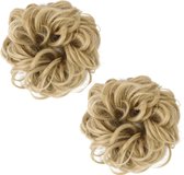Messy hairbun haarstuk hair bun knotje blond  2 voor de prijs van 1