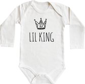 Romper - Lil king - maat 98/104 - lange mouwen - baby - baby kleding jongens - baby kleding meisje - rompertjes baby - kraamcadeau meisje - kraamcadeau jongen - zwanger - stuks 1 -