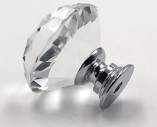 Diamant Ladeknop - Deurknop - Kastdeurknop 6 stuks - Glas Glazen Kristal Deur Knop Deurknoppen Deurknopjes Knopjes - SVH Company
