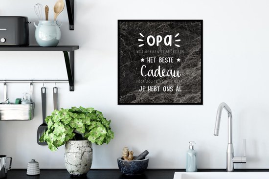 Cadre photo avec affiche - Le meilleur cadeau - Grand-père - Proverbes - Citations - 40x40 cm - Cadre pour affiche
