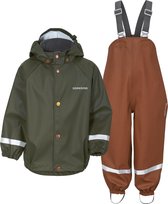 Didriksons - Regenpak set 5 voor baby's - Boardman - 2 Color - Donkergroen - maat 90 (86-98cm)