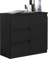 Pro-meubels - Dressoir Milton - Mat zwart - 80cm - Commode