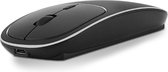 Draadloze Muis - Bluetooth Muis voor Windows, IOS & Android - Stille Muis - Oplaadbaar - Bluetooth & 2.4 GHz - Zwart