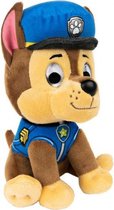 knuffel Paw Patrol Chase 15 cm pluche blauw/bruin