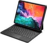 Étui pour iPad Pro 12.9 (2021/2020/2018) - Housse pour clavier Bluetooth - avec pavé tactile et rétroéclairage du clavier - Zwart