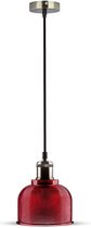 V-tac Hanglamp Vt-7150 14,5 X 16 Cm E27 Staal/glas 60w Rood