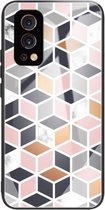 Marmer Gehard Glas Achterkant TPU Border Case voor OnePlus Nord 2 5G (HCBL-15)