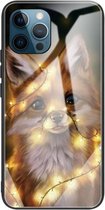 Kleurrijk geschilderd glas schokbestendig beschermhoes voor iPhone 13 Pro (Fox)