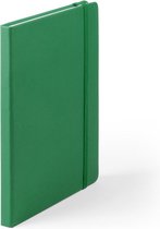 Luxe schriften/notitieboekje groen met elastiek A5 formaat - blanco paginas - opschrijfboekjes - 100 paginas
