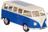 Metalen Volkswagen Bus T1: Blauw 13,5 cm