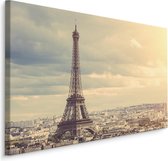 Schilderij - Eiffeltoren in Parijs  , Wanddecoratie , Premium print