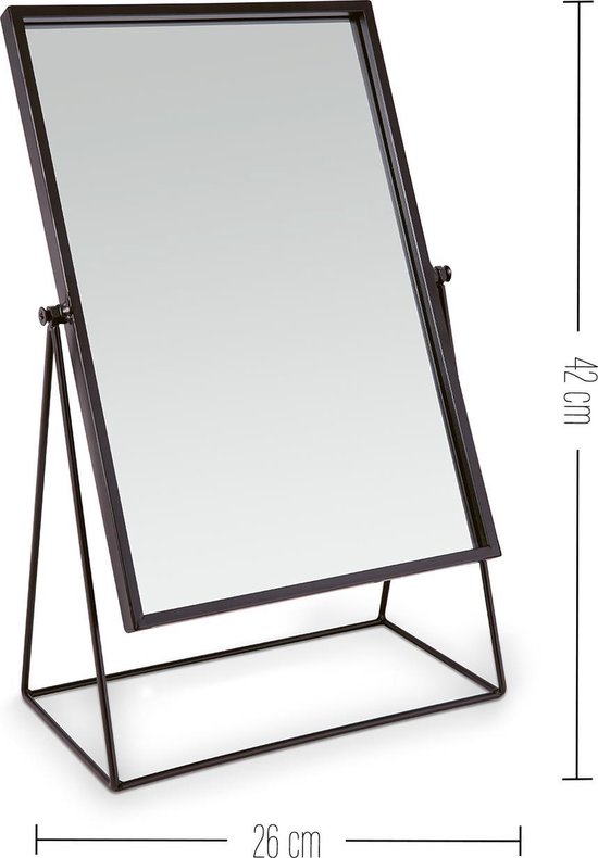 Wolk verraad Goederen vtwonen Rechthoekige Spiegel - Tafelspiegel - Zwart - 26x43cm | bol.com