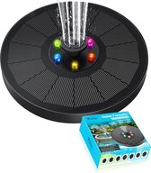 Xamax Solar Fontein op Zonne Energie met kleurrijke Led verlichting – Solar Vijverpomp met Waterfontein – Fonteinpomp & Vijverfontein