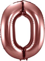 Folat - Folieballon Cijfer 0 Brons - 86 cm