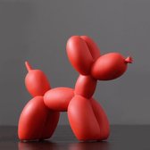 BaykaDecor - Premium Beeld Ballon Hond - Woondecoratie Jeff Koons Replica Balloon Dog - Grappige Kunst - Pop Art - Mat Rood - 23cm