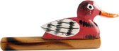 eendenfluitje junior 15 x 10 cm hout bruin/rood