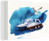 Peintures sur Toile Bateau - Vogel - Mer - 30x20 cm - Décoration murale